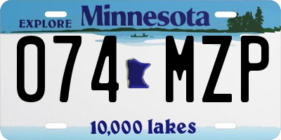 MN license plate 074MZP