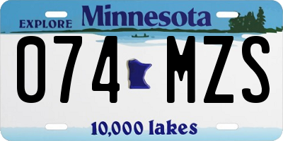 MN license plate 074MZS