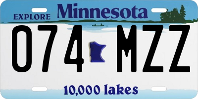 MN license plate 074MZZ