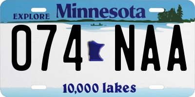MN license plate 074NAA