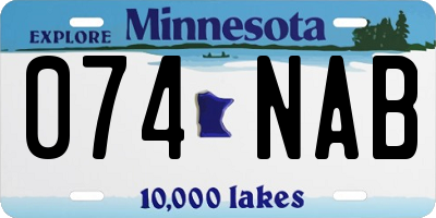 MN license plate 074NAB