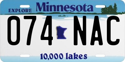 MN license plate 074NAC