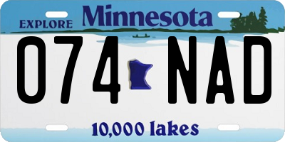 MN license plate 074NAD