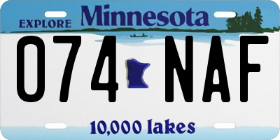 MN license plate 074NAF