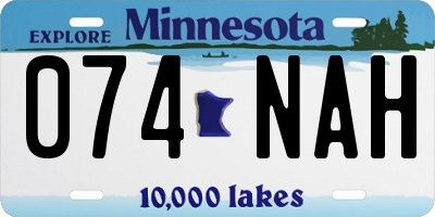MN license plate 074NAH
