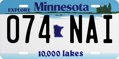 MN license plate 074NAI