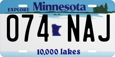 MN license plate 074NAJ