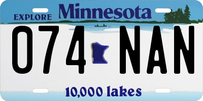 MN license plate 074NAN