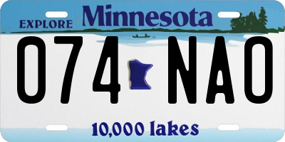 MN license plate 074NAO