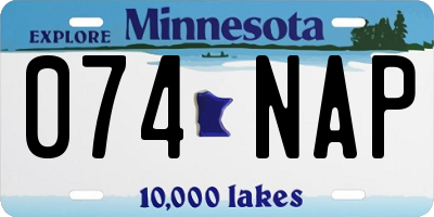 MN license plate 074NAP
