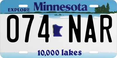 MN license plate 074NAR