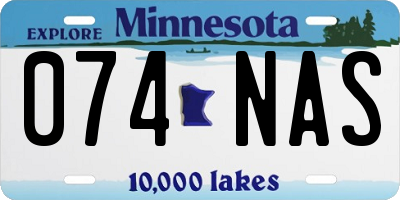 MN license plate 074NAS