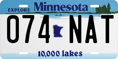 MN license plate 074NAT