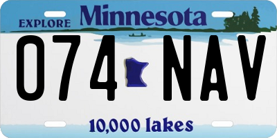 MN license plate 074NAV