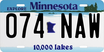 MN license plate 074NAW