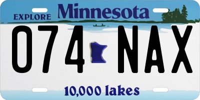 MN license plate 074NAX