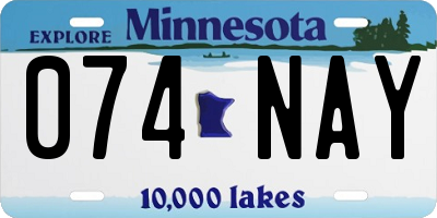 MN license plate 074NAY