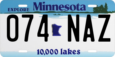 MN license plate 074NAZ
