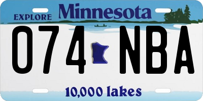 MN license plate 074NBA