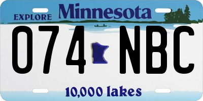 MN license plate 074NBC