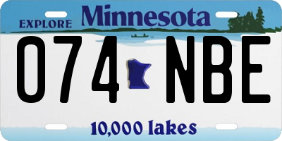 MN license plate 074NBE