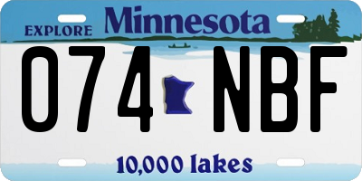 MN license plate 074NBF