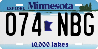 MN license plate 074NBG