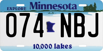 MN license plate 074NBJ