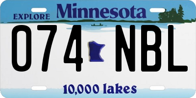 MN license plate 074NBL