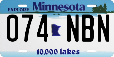 MN license plate 074NBN