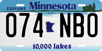MN license plate 074NBO
