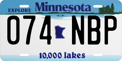 MN license plate 074NBP