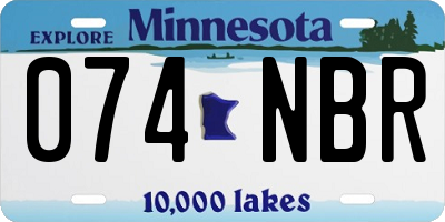 MN license plate 074NBR