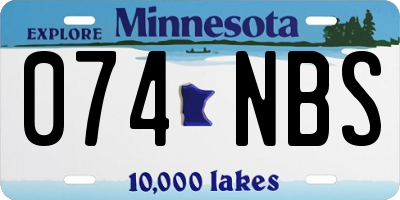 MN license plate 074NBS