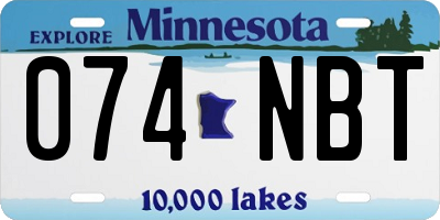 MN license plate 074NBT