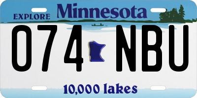 MN license plate 074NBU
