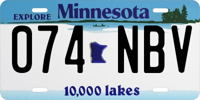 MN license plate 074NBV
