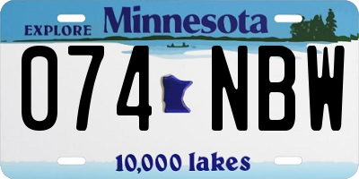 MN license plate 074NBW
