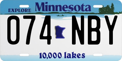 MN license plate 074NBY