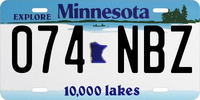 MN license plate 074NBZ