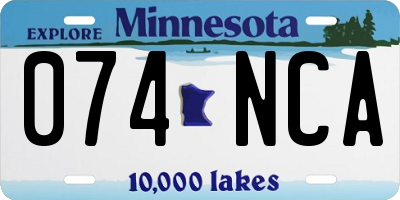 MN license plate 074NCA