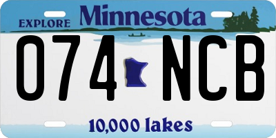 MN license plate 074NCB