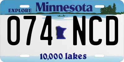 MN license plate 074NCD