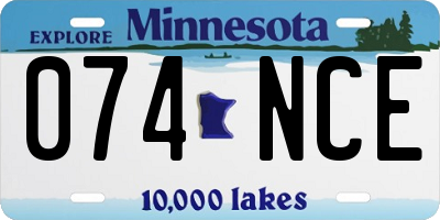 MN license plate 074NCE