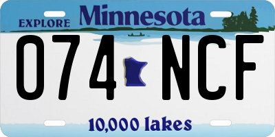 MN license plate 074NCF