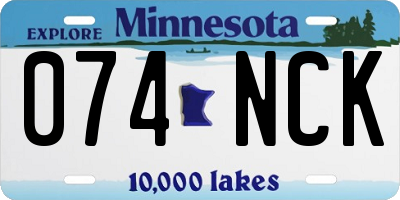 MN license plate 074NCK