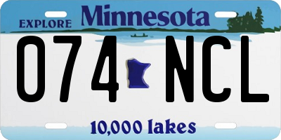 MN license plate 074NCL