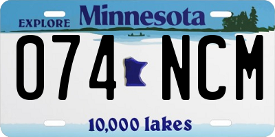 MN license plate 074NCM