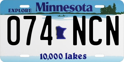 MN license plate 074NCN