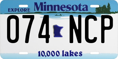 MN license plate 074NCP